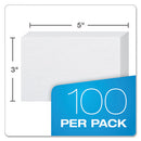 Unruled Index Cards, 3 X 5, White, 100/pack