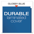 High Gloss Laminated Paperboard Folder, 100-sheet Capacity, 11 X 8.5, Blue, 25/box