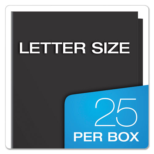 High Gloss Laminated Paperboard Folder, 100-sheet Capacity, 11 X 8.5, Black, 25/box