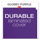 High Gloss Laminated Paperboard Folder, 100-sheet Capacity, 11 X 8.5, Purple, 25/box