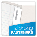 Twin-pocket Folders With 3 Fasteners, 0.5" Capacity, 11 X 8.5, White, 25/box