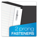 Twin-pocket Folders With 3 Fasteners, 0.5" Capacity, 11 X 8.5, Black 25/box