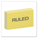 Ruled Index Cards, 3 X 5, Canary, 100/pack