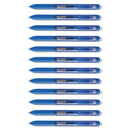 Inkjoy Gel Pen, Retractable, Medium 0.7 Mm, Blue Ink, Blue Barrel, Dozen