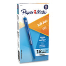 Inkjoy Gel Pen, Retractable, Micro 0.5 Mm, Blue Ink, Blue Barrel, Dozen