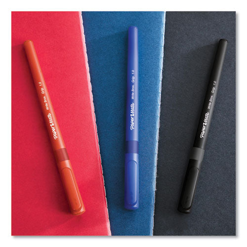 Write Bros. Grip Ballpoint Pen, Stick, Medium 1 Mm, Blue Ink, Blue Barrel, Dozen