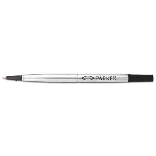 Refill For Parker Roller Ball Pens, Medium Conical Tip, Black Ink