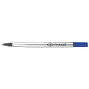 Refill For Parker Roller Ball Pens, Medium Conical Tip, Blue Ink