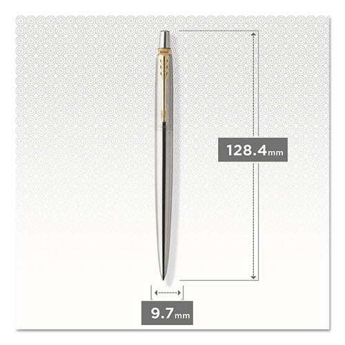 Jotter Gel Pen, Retractable, Medium 0.7 Mm, Black Ink, Stainless Steel Barrel