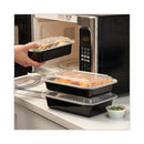 Newspring Versatainer Microwavable Containers, 24 Oz, 5 X 7.25 X 2, Black/clear, Plastic, 150/carton