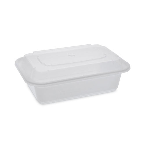 Newspring Versatainer Microwavable Containers, 24 Oz, 5 X 7.25 X 2.63, White/clear, Plastic, 150/carton