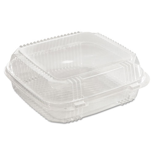 Clearview Smartlock Hinged Lid Container, 49 Oz, 8.2 X 8.34 X 2.91, Clear, Plastic, 200/carton