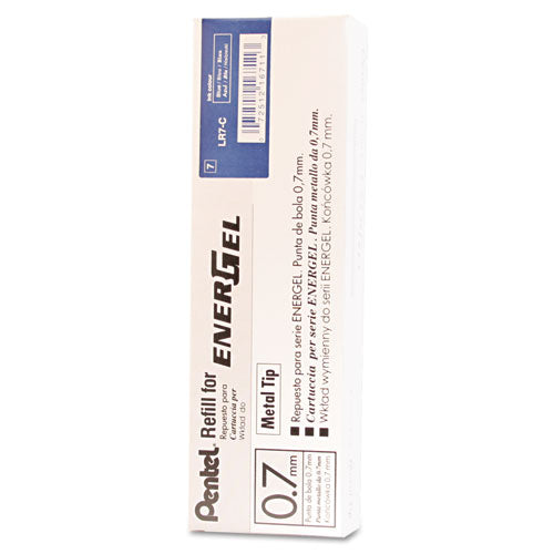 Refill For Pentel Energel Retractable Liquid Gel Pens, Medium Conical Tip, Blue Ink