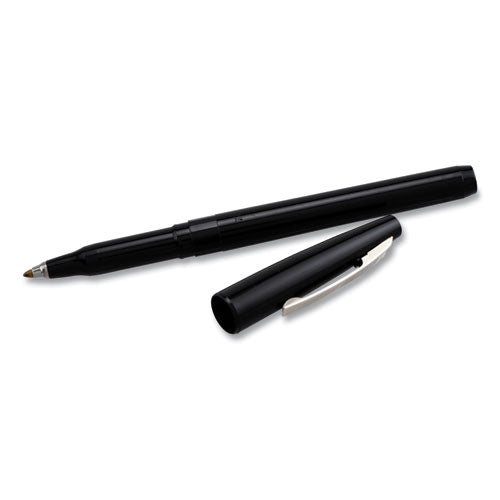 Rolling Writer Roller Ball Pen, Stick, Medium 0.8 Mm, Black Ink, Black Barrel, Dozen