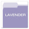 Colored File Folders, 1/3-cut Tabs: Assorted, Letter Size, Lavender/light Lavender, 100/box