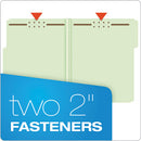 Heavy-duty Pressboard Folders With Embossed Fasteners, 1/3-cut Tabs, 3" Expansion, 2 Fasteners, Letter Size, Green, 25/box