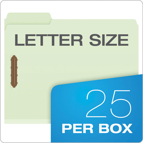 Heavy-duty Pressboard Folders With Embossed Fasteners, 1/3-cut Tabs, 3" Expansion, 2 Fasteners, Letter Size, Green, 25/box