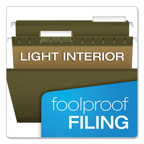 Reinforced Hanging File Folders With Printable Tab Inserts, Legal Size, 1/3-cut Tabs, Standard Green, 25/box