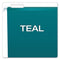 Colored Reinforced Hanging Folders, Legal Size, 1/5-cut Tabs, Teal, 25/box