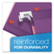 Colored Reinforced Hanging Folders, Legal Size, 1/5-cut Tabs, Violet, 25/box