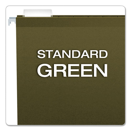 Reinforced Hanging File Folders With Printable Tab Inserts, Legal Size, 1/5-cut Tabs, Standard Green, 25/box