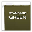 Ready-tab Reinforced Hanging File Folders, Letter Size, 1/5-cut Tabs, Standard Green, 25/box