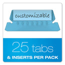 Transparent Colored Tabs For Hanging File Folders, 1/5-cut, Blue, 2" Wide, 25/pack