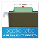 Transparent Colored Tabs For Hanging File Folders, 1/5-cut, Green, 2" Wide, 25/pack