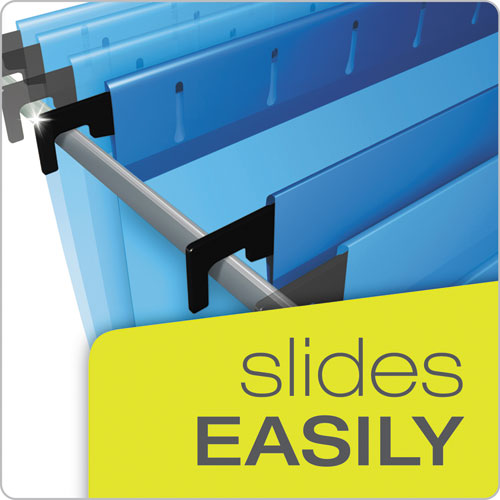 Surehook Reinforced Extra-capacity Hanging Box File, 1 Section, 3" Capacity, Letter Size, 1/5-cut Tabs, Blue, 25/box