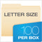 Manila File Folders, 1/2-cut Tabs: Assorted, Letter Size, 0.75" Expansion, Manila, 100/box