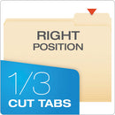 Manila File Folders, 1/3-cut Tabs: Right Position, Letter Size, 0.75" Expansion, Manila, 100/box