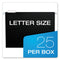 Colored Hanging Folders, Letter Size, 1/5-cut Tabs, Black, 25/box