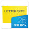 Colored Hanging Folders, Letter Size, 1/5-cut Tabs, Yellow, 25/box