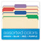 Color Tab File Folders, 1/3-cut Tabs: Assorted, Letter Size, 0.75" Expansion, Manila, 50/box