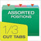 File Folders With Erasable Tabs, 1/3-cut Tabs: Assorted, Letter Size, Assorted Colors, 30/pack