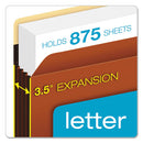 Extra-wide Heavy-duty File Pockets, 3.5" Expansion, Letter Size, Redrope, 10/box