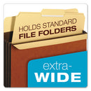 Extra-wide Heavy-duty File Pockets, 3.5" Expansion, Letter Size, Redrope, 10/box