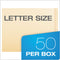 Manila End Tab Expanding Fastener Folders, 2-ply Tabs, 0.75" Expansion, 2 Fasteners, Letter Size, Manila Exterior, 50/box