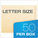 Manila End Tab Expanding Fastener Folders, 2-ply Tabs, 0.75" Expansion, 1 Fastener, Letter Size, Manila Exterior, 50/box