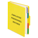 Vertical-style Personnel Folders, 2" Expansion, 5 Dividers, 2 Fasteners, Letter Size, Yellow Exterior