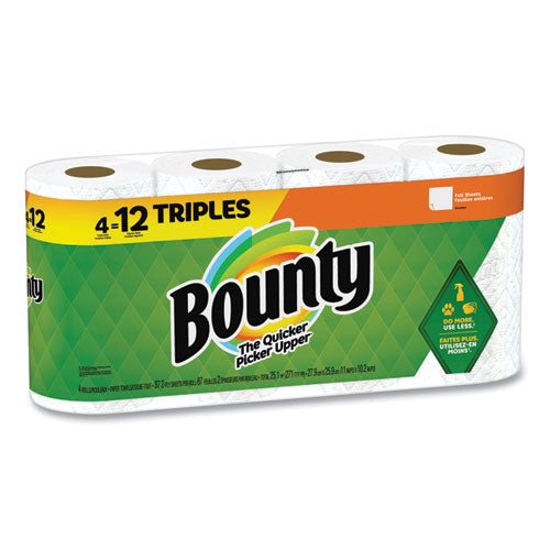 Kitchen Roll Paper Towels, 2-ply, White, 10.5 X 11, 87 Sheets/roll, 4 Triple Rolls/pack, 6 Packs/carton