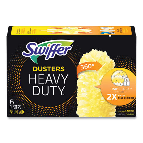 Heavy Duty Dusters Refill, Dust Lock Fiber, Yellow, 6/box