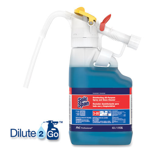 Dilute 2 Go, Spic And Span Disinfecting All-purpose Spray And Glass Cleaner, Fresh Scent, , 4.5 L Jug, 1/carton