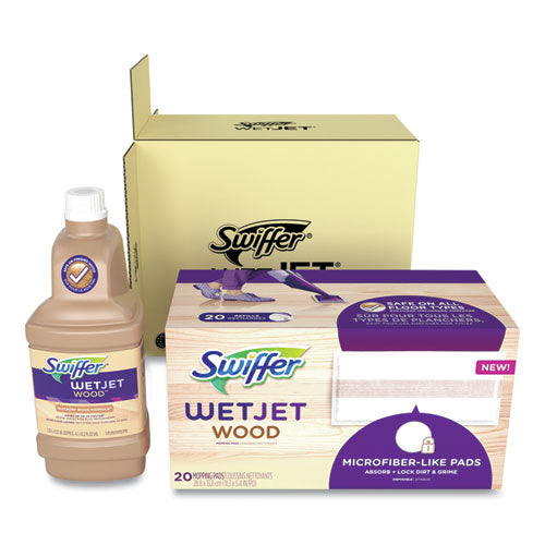 Wetjet System Wood Cleaning-solution Refill With Mopping Pads, Unscented, 1.25 L Bottle