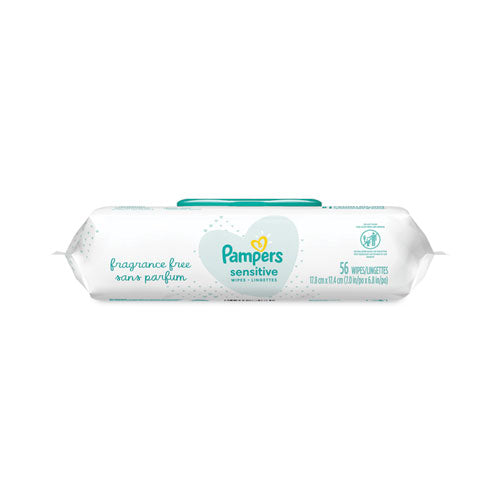 Sensitive Baby Wipes, 1-ply, 6.8 X 7,  Unscented, White, 56/pack