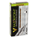 V Razor Point Liquid Ink Porous Point Pen, Stick, Extra-fine 0.5 Mm, Black Ink, Gray Barrel, Dozen