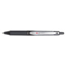 Vball Rt Liquid Ink Roller Ball Pen, Retractable, Fine 0.7 Mm, Black Ink, Black/white Barrel