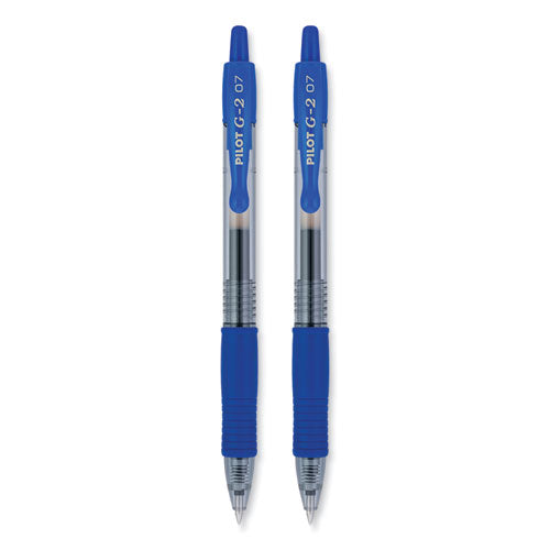 G2 Premium Gel Pen, Retractable, Fine 0.7 Mm, Blue Ink, Smoke Barrel, 2/pack