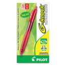 G-knock Begreen Gel Pen, Retractable, Fine 0.7 Mm, Red Ink, Red Barrel, Dozen