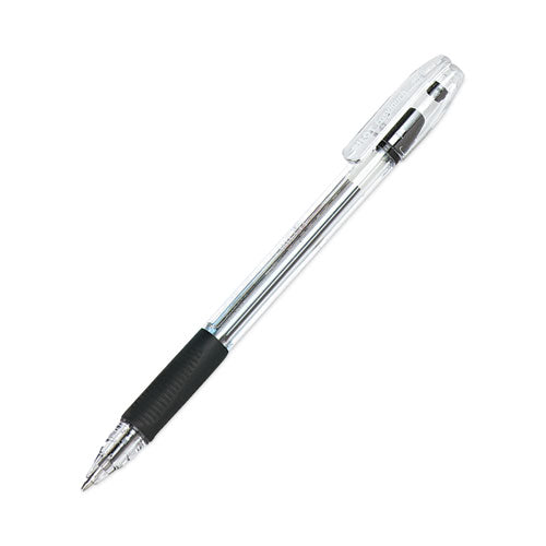 Easytouch Ballpoint Pen, Stick, Medium 1 Mm, Black Ink, Clear Barrel, Dozen